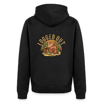 Cabane déconnectée, cabine extérieure - Veste à capuche bio Premium Unisexe - noir - Dos - Nico (187cm)