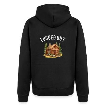 Cabane déconnectée, cabine extérieure - Veste à capuche bio Premium Unisexe - noir - Dos - Nico (187cm)