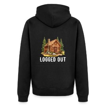 Cabane déconnectée, cabine extérieure - Veste à capuche bio Premium Unisexe - noir - Dos - Nico (187cm)
