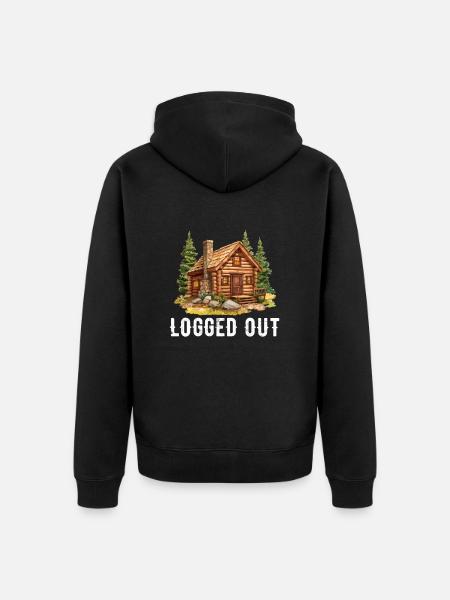 Cabane déconnectée, cabine extérieure - Veste à capuche bio Premium Unisexe - noir