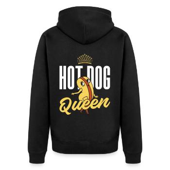 Hot Dog Adult Queen Hot Dog Queen - Unisex Premium Bio Zip Hoodie - Schwarz - Hinten - Nico (187cm)