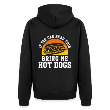 Hot dog adulte si vous pouvez lire ceci - Veste à capuche bio Premium Unisexe - noir - Dos - Nico (187cm)