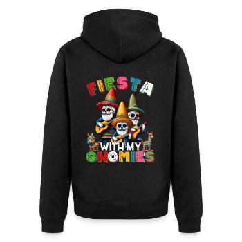 Lustige Gnomen Fiesta Mexikanischer Feiertag - Unisex Premium Bio Zip Hoodie - Schwarz - Hinten - Nico (187cm)