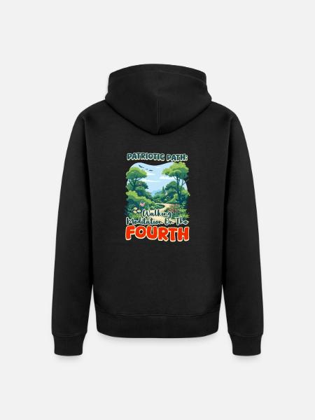 Patriotic Buddhist Patriotic Path - Unisex Premium Organic Zip Hoodie - black