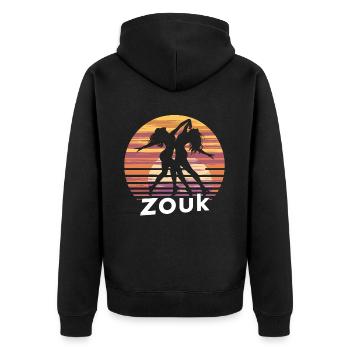 Zouk Dance Gift - Unisex Premium Organic Zip Hoodie - black - Back - Nico (187cm)