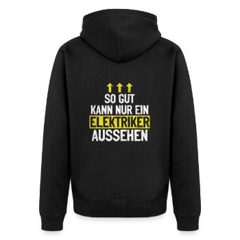 Électricien fier, professionnel et irrésistible - Veste à capuche bio Premium Unisexe - noir - Dos - Nico (187cm)