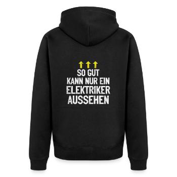 Électricien fier, professionnel et irrésistible - Veste à capuche bio Premium Unisexe - noir - Dos - Nico (187cm)