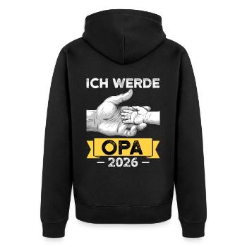 Je serai grand-père en 2026 - Veste à capuche bio Premium Unisexe - noir - Dos - Nico (187cm)