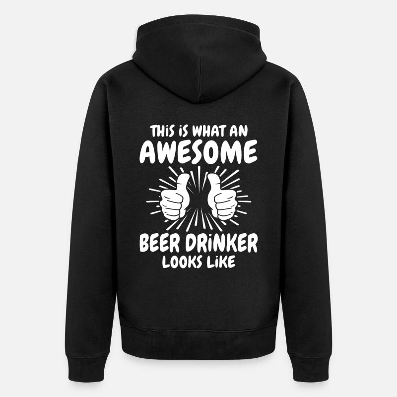 Buveurs de bière - Veste à capuche bio Premium Unisexe - noir