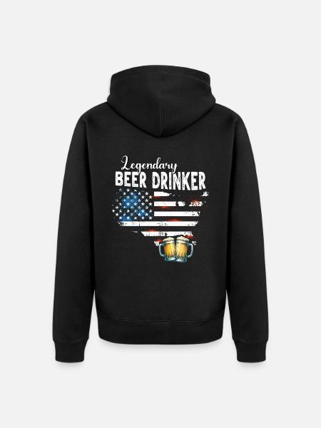 Biertrinker - Unisex Premium Bio Zip Hoodie - Schwarz