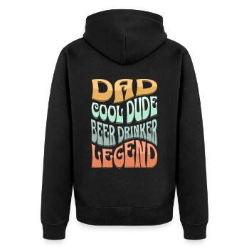 Papa buveur de bière - Veste à capuche bio Premium Unisexe - noir - Dos - Nico (187cm)