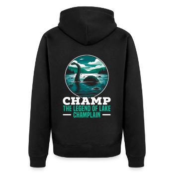 Champ Mythique Champy Cryptozoologie Cryptid - Veste à capuche bio Premium Unisexe - noir - Dos - Nico (187cm)