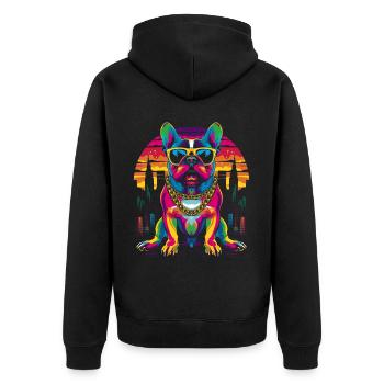 Lunettes de soleil pour chien Boston Terrier Goldchain Pop Art - Veste à capuche bio Premium Unisexe - noir - Dos - Nico (187cm)