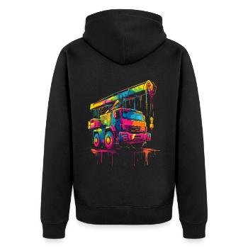 Grutier Driver Construction Pop Art - Veste à capuche bio Premium Unisexe - noir - Dos - Nico (187cm)