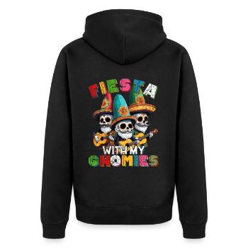 Drôle de fête des gnomes et mexicain - Veste à capuche bio Premium Unisexe - noir - Dos - Nico (187cm)