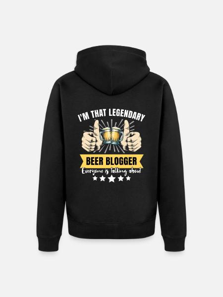 Legendary beer blogger - Unisex Premium Organic Zip Hoodie - black