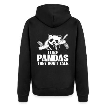 Panda Bear Pandas - Unisex Premium Organic Zip Hoodie - black - Back - Nico (187cm)