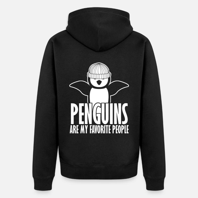 Pingouin avec bonnet Pingouins - Veste à capuche bio Premium Unisexe - noir