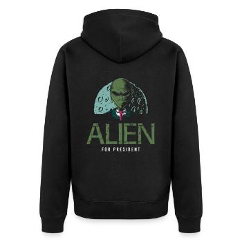 Extraterrestre, OVNI, UAP, Espace, Objet volant spatial - Veste à capuche bio Premium Unisexe - noir - Dos - Nico (187cm)