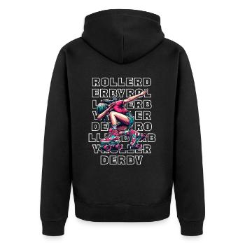 Roller derby - Veste à capuche bio Premium Unisexe - noir - Dos - Nico (187cm)