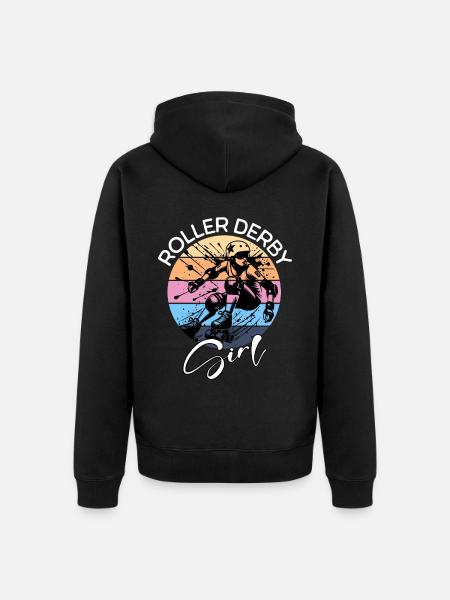Roller Derby Girl - Unisex Premium Organic Zip Hoodie - black