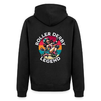Légende du roller derby - Veste à capuche bio Premium Unisexe - noir - Dos - Nico (187cm)