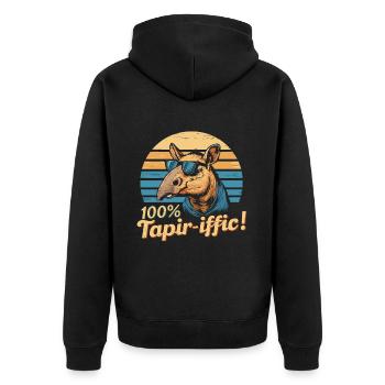Funny Tapir Saying - Unisex Premium Organic Zip Hoodie - black - Back - Nico (187cm)