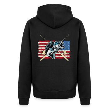 Poisson bar - Veste à capuche bio Premium Unisexe - noir - Dos - Nico (187cm)