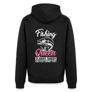 Reine de la pêche cassy impertinente et un peu impertinente - Veste à capuche bio Premium Unisexe - noir - Dos - Nico (187cm)