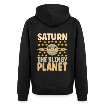 Astronomie Mignonne Planète Système Solaire Galaxie - Veste à capuche bio Premium Unisexe - noir - Dos - Nico (187cm)