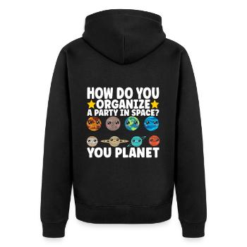 Astronomie Mignonne Planète Système Solaire Galaxie - Veste à capuche bio Premium Unisexe - noir - Dos - Nico (187cm)