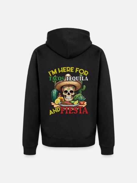 Fiesta divertida que dice fiesta mexicana - Chaqueta con capucha prémium ecológica unisex - negro