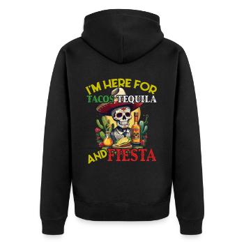Drôle de Fiesta Dicton Cinco De Mayo Taco Design - Veste à capuche bio Premium Unisexe - noir - Dos - Nico (187cm)