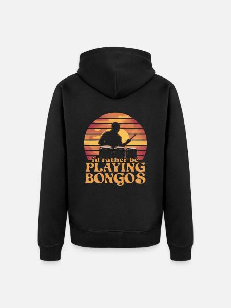 Bongo Music Gift - Unisex Premium Organic Zip Hoodie - black