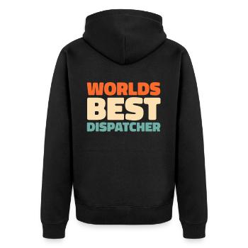Emergency Call Control Center Operations Center - Unisex Premium Organic Zip Hoodie - black - Back - Nico (187cm)
