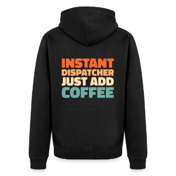 Notruf Leitstelle Einsatzzentrale Koffeinkaffee - Unisex Premium Bio Zip Hoodie - Schwarz - Hinten - Nico (187cm)