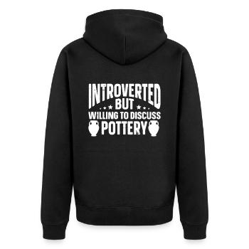 Cadeaux amusants pour les introvertis - Veste à capuche bio Premium Unisexe - noir - Dos - Nico (187cm)