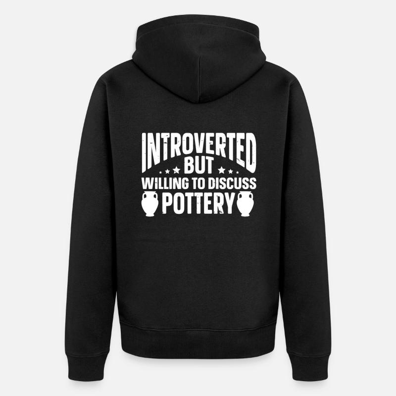 Lustige Introvertierte Geschenke - Unisex Premium Bio Zip Hoodie - Schwarz