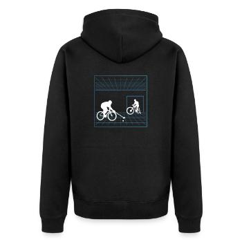 Bicycle Polo Bicycle Polo Cyclist Bicycle Bike - Unisex Premium Organic Zip Hoodie - black - Back - Nico (187cm)