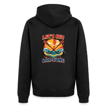 Kayaking Let’s Get Oar-some - Unisex Premium Organic Zip Hoodie - black - Back - Nico (187cm)