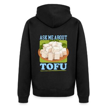 Tofu Bean Cheese Bean Curd Vegan Gift - Veste à capuche bio Premium Unisexe - noir - Dos - Nico (187cm)