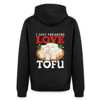 Tofu Vegan Bean Curd Bean Cheese Gift - Veste à capuche bio Premium Unisexe - noir - Dos - Nico (187cm)