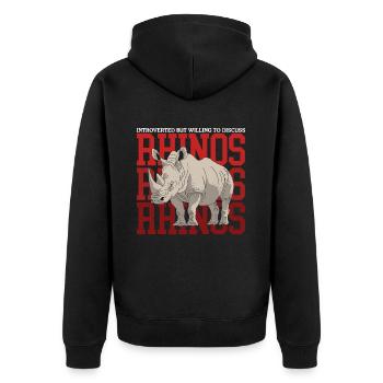 Rhinocéros Rhinocéros Rhinocéros Cadeau - Veste à capuche bio Premium Unisexe - noir - Dos - Nico (187cm)