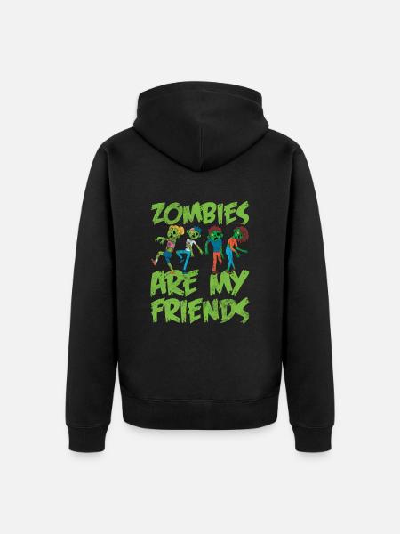 Zombie - Unisex Premium Organic Zip Hoodie - black