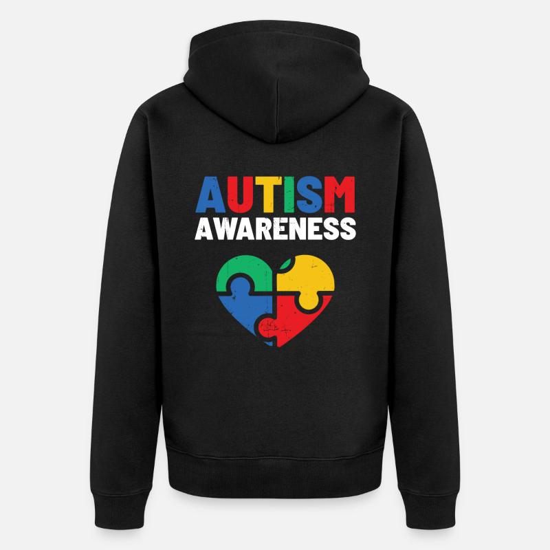 Autisme - Veste à capuche bio Premium Unisexe - noir