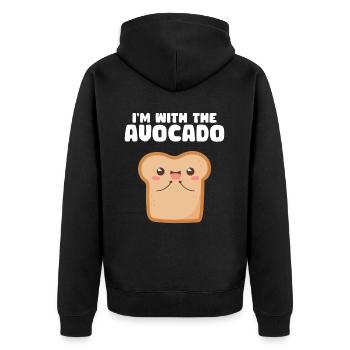 Avocado - Unisex Premium Bio Zip Hoodie - Schwarz - Hinten - Nico (187cm)