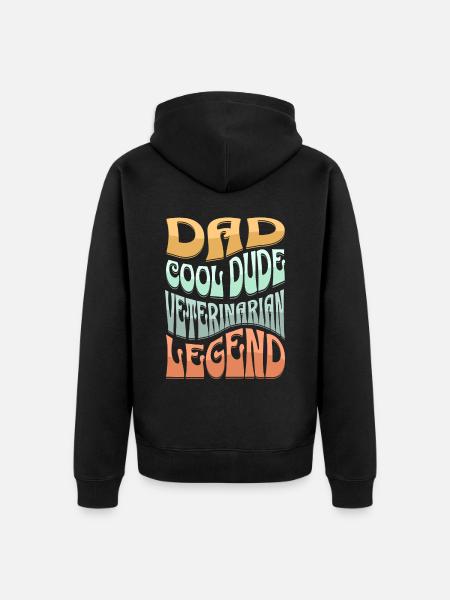 Dad Veterinarian - Unisex Premium Organic Zip Hoodie - black