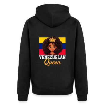 venezuelan Queen, flag venezuela - Unisex Premium Bio Zip Hoodie - Schwarz - Hinten - Nico (187cm)