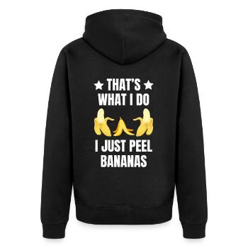 THAT'S WHAT I DOI JUST PEEL BANANAS - Unisex Premium Organic Zip Hoodie - black - Back - Nico (187cm)