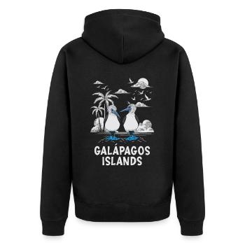 Galapagos Islands - Unisex Premium Organic Zip Hoodie - black - Back - Nico (187cm)
